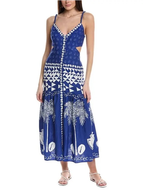 FARM Rio Dresses & Skirts - NWOT FARM Rio Ondina Linen Blend Midi Dress Size S